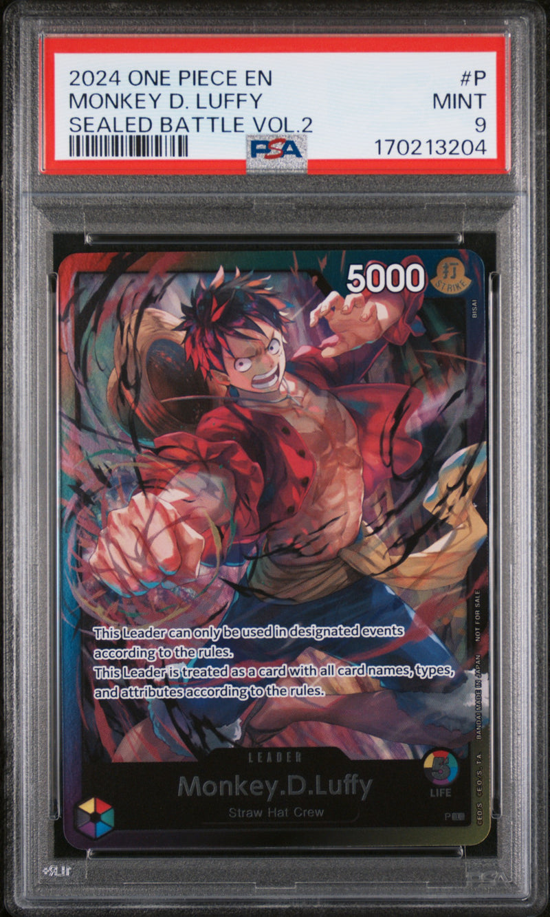 2024 One Piece Promo Sealed Battle Volume 2 Monkey D. Luffy #P PSA 9