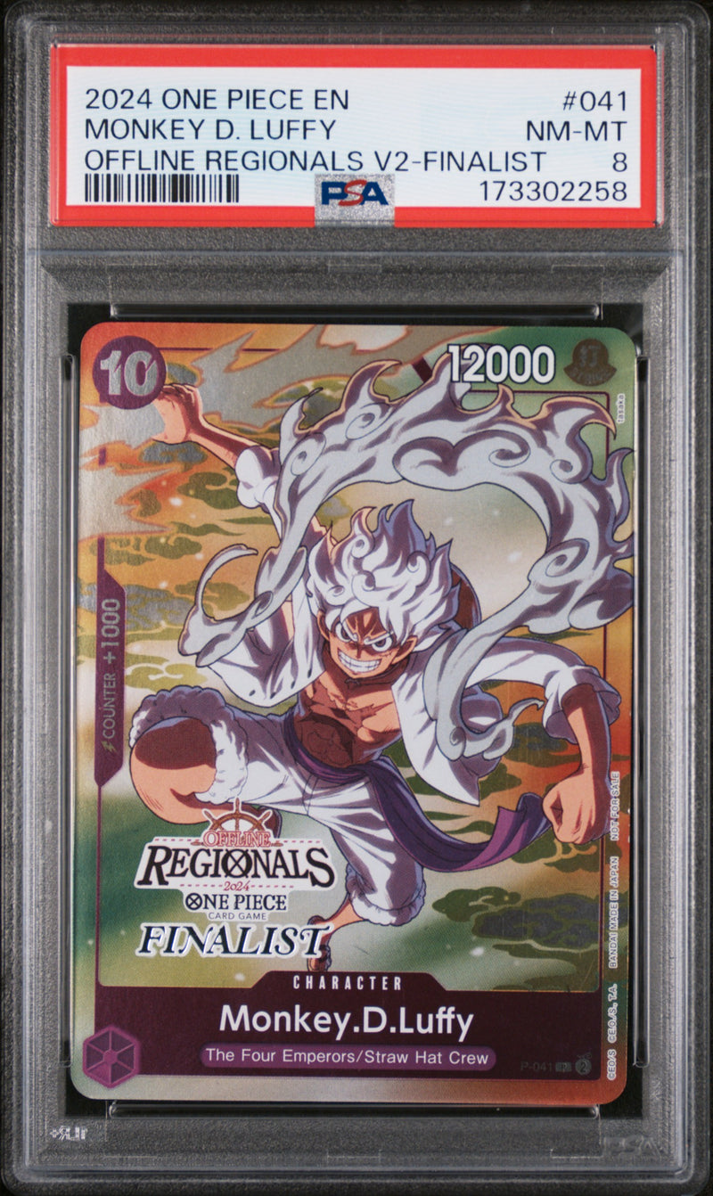 2024 One Piece Promo Offline Regional Finalist Volume 2 Monkey D. Luffy #P-041 PSA 8