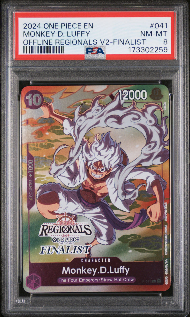 2024 One Piece Promo Offline Regional Finalist Volume 2 Monkey D. Luffy #P-041 PSA 8