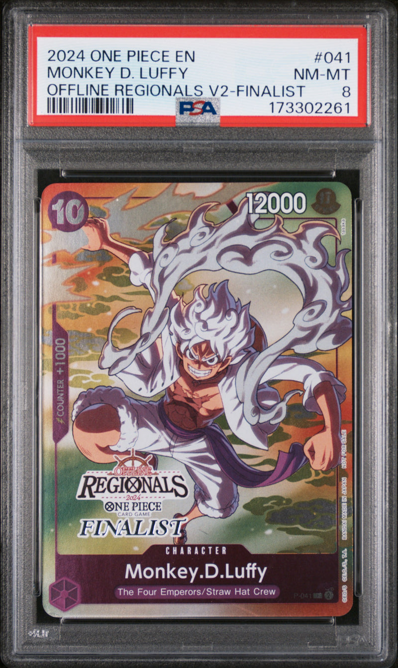 2024 One Piece Promo Offline Regional Finalist Volume 2 Monkey D. Luffy #P-041 PSA 8