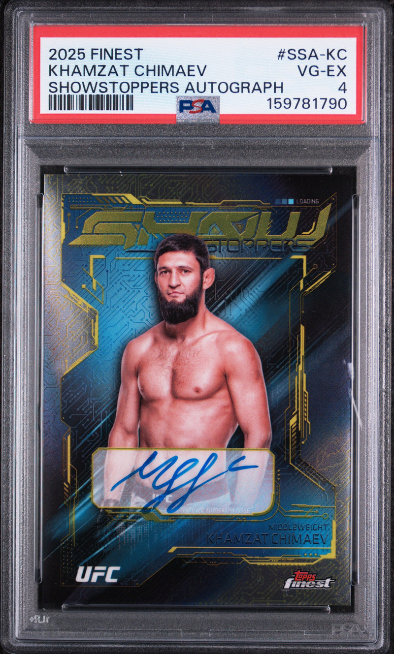 2025 Finest UFC Showstoppers Autographs Khamzat Chimaev #SSAKC PSA 4
