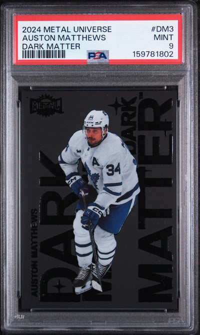 2024 Skybox Metal Universe Dark Matter Auston Matthews #DM3 PSA 9