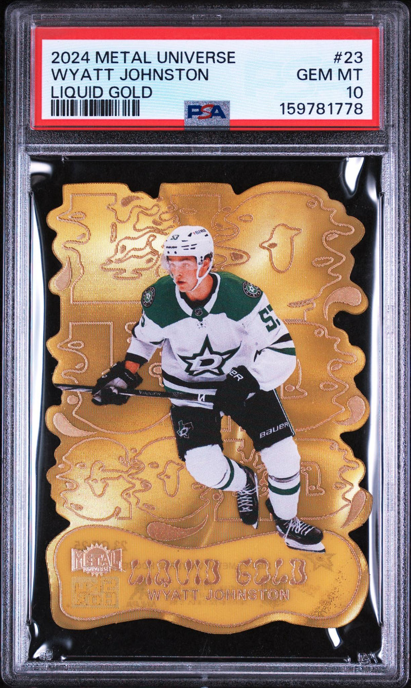 2024 Skybox Metal Universe Liquid Gold Wyatt Johnston #23 /25 PSA 10