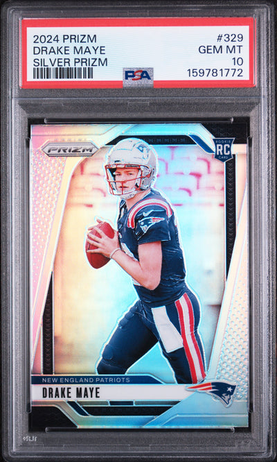 2024 Panini Prizm Silver Prizm Drake Maye #329 PSA 10