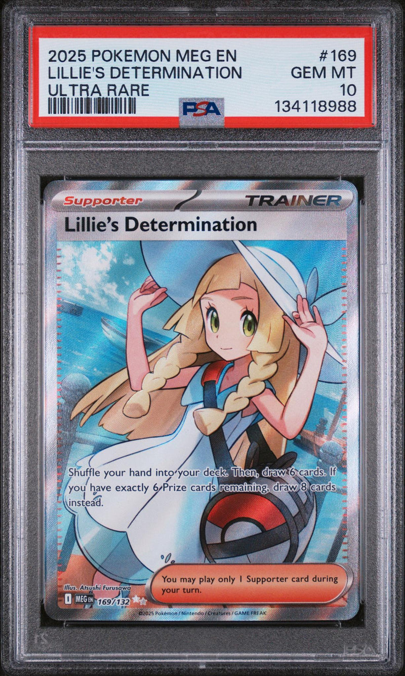 2025 Pokemon Mega Evolution Ultra Rare Lillie's Determination #169 PSA 10