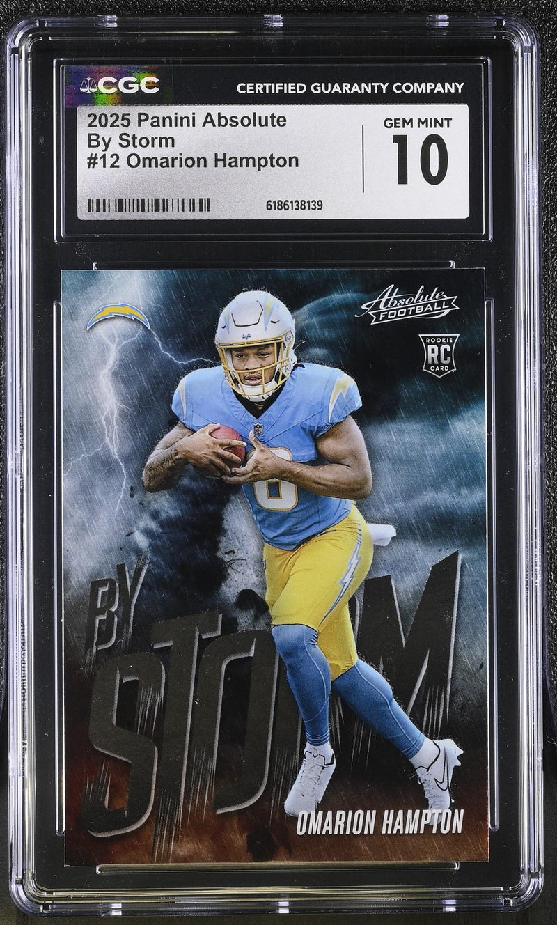 2025 Panini Absolute Omarion Hampton #12 Rookie By Storm CGC 10