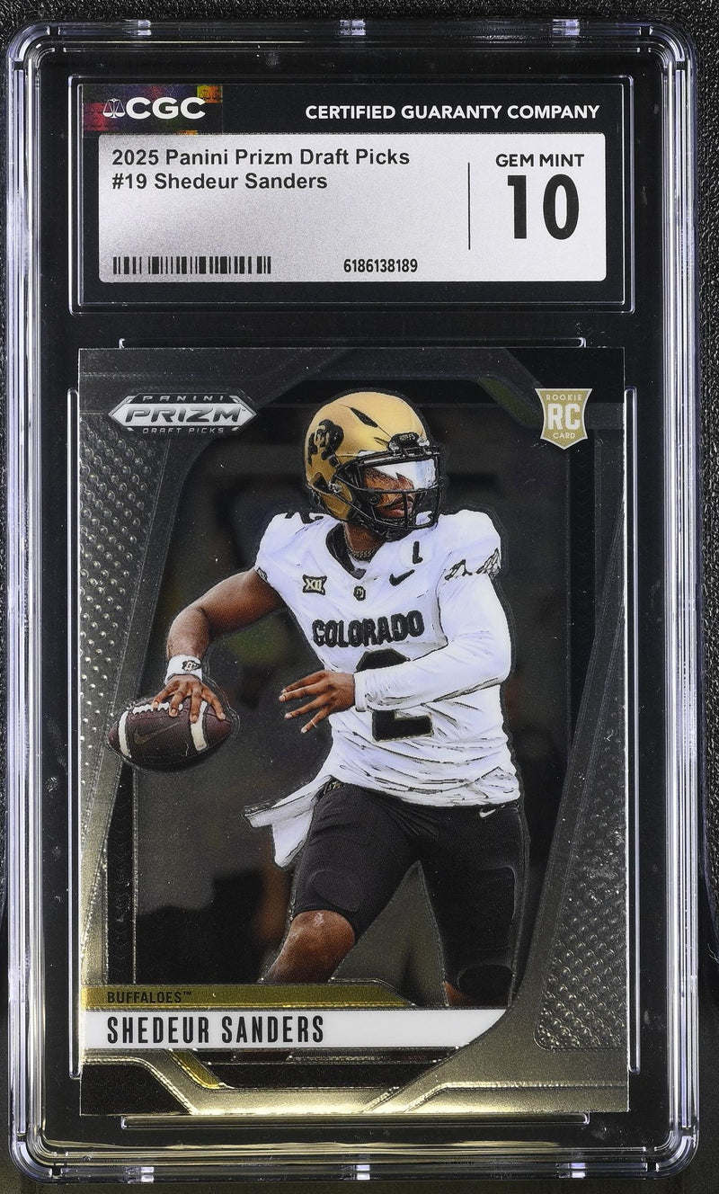 2025 Panini Prizm Draft Picks Shedeur Sanders #19 Rookie CGC 10