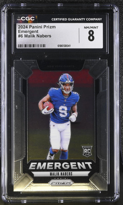 2024 Panini Prizm Emergent Malik Nabers Rookie #6 CGC 8