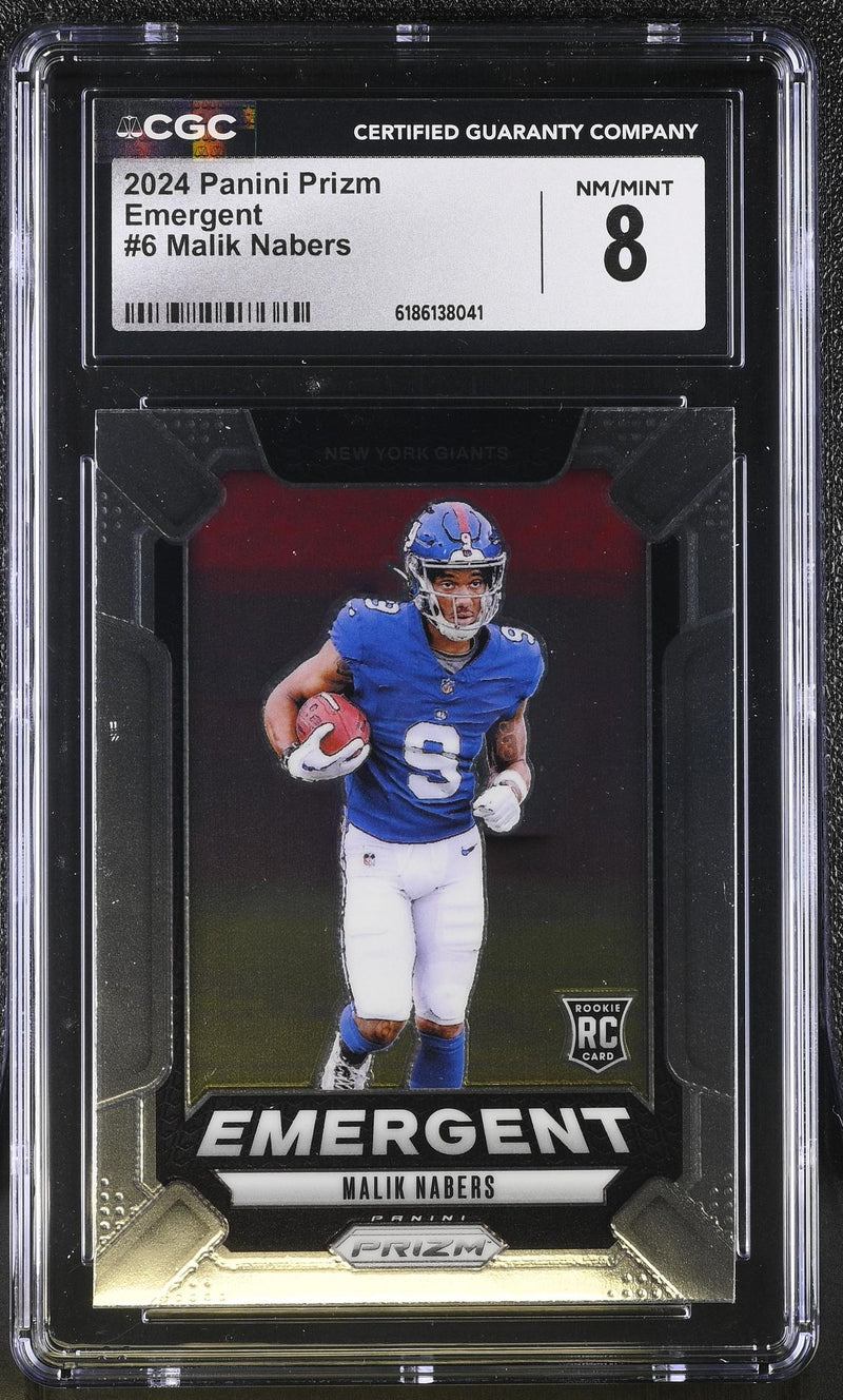 2024 Panini Prizm Emergent Malik Nabers Rookie #6 CGC 8