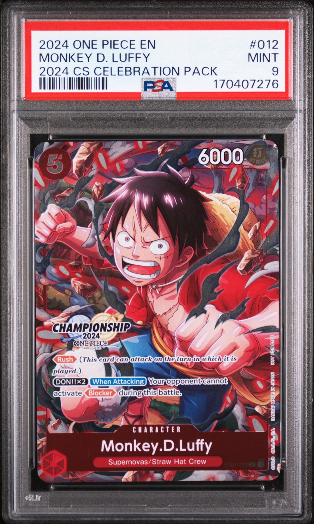 2024 Pokemon Tournament Promo Celebration Pack Monkey D. Luffy #ST01 ...
