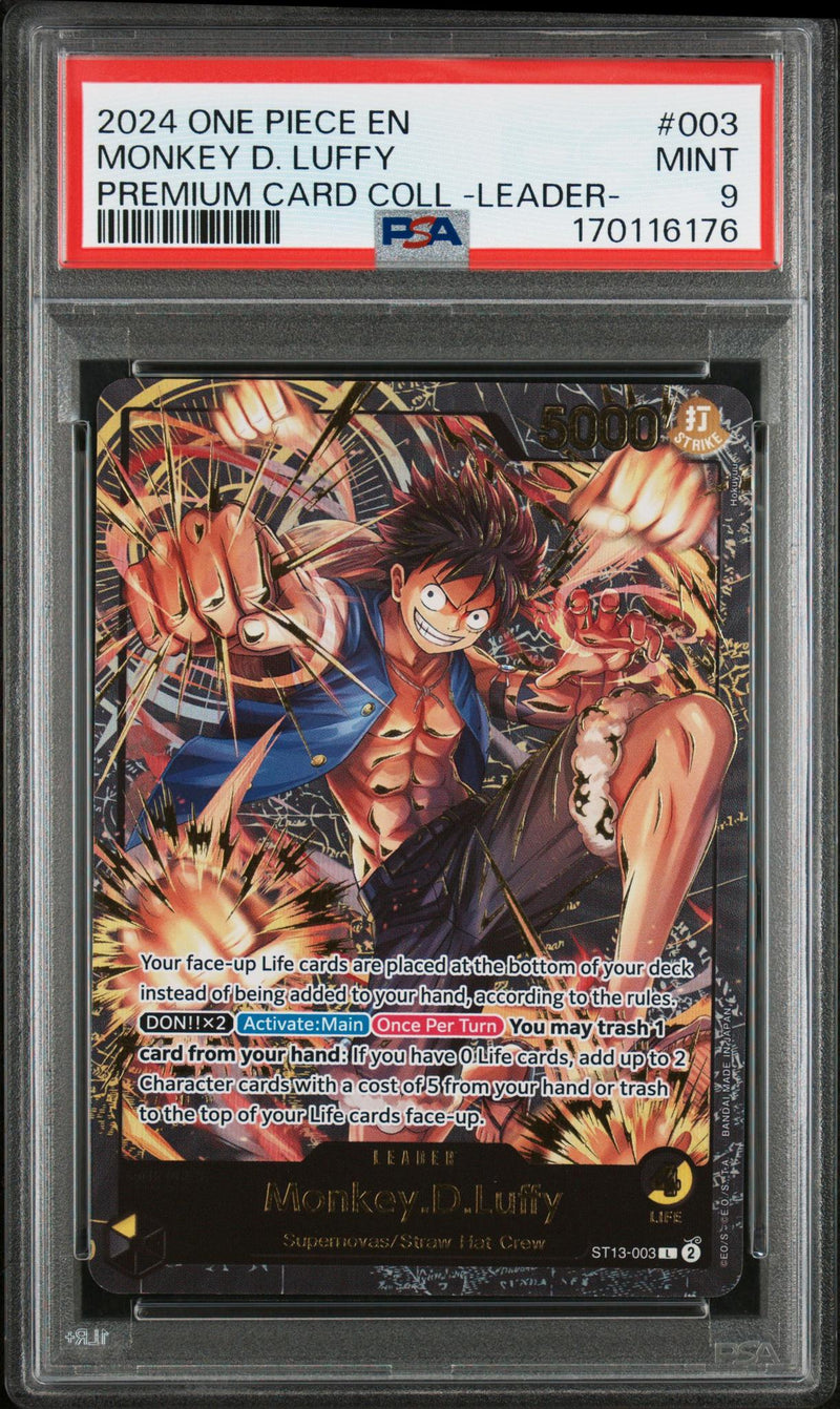 2024 One Piece Premium Card Collection Leader Monkey D. Luffy #003 PSA 9