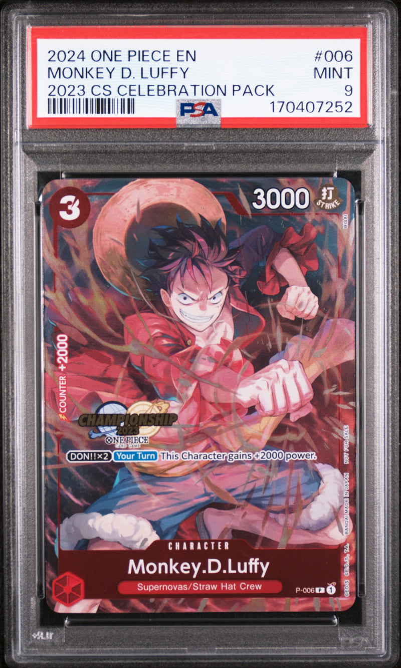 2024 One Piece Championship '23 Celebration Pack Monkey D. Luffy #P006 PSA 9