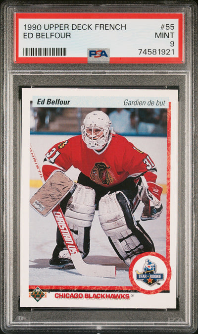 1990 Upper Deck French Ed Belfour #55 PSA 9