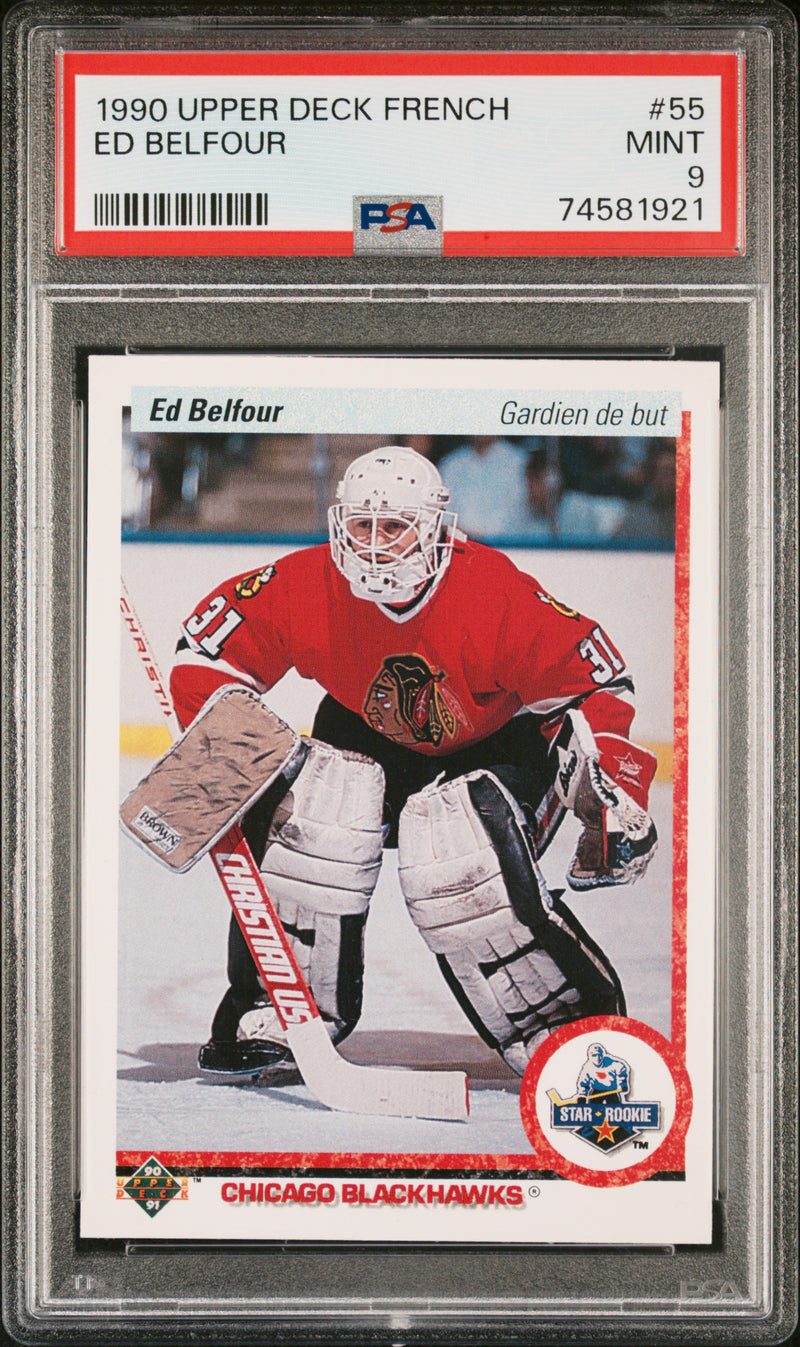 1990 Upper Deck French Ed Belfour #55 PSA 9