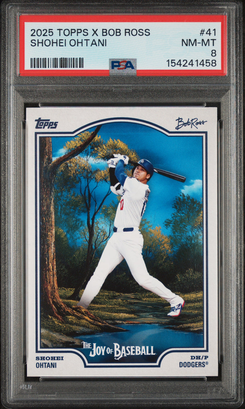 2025 Topps X Bob Ross the Joy of Baseball Shohei Ohtani #41 PSA 8