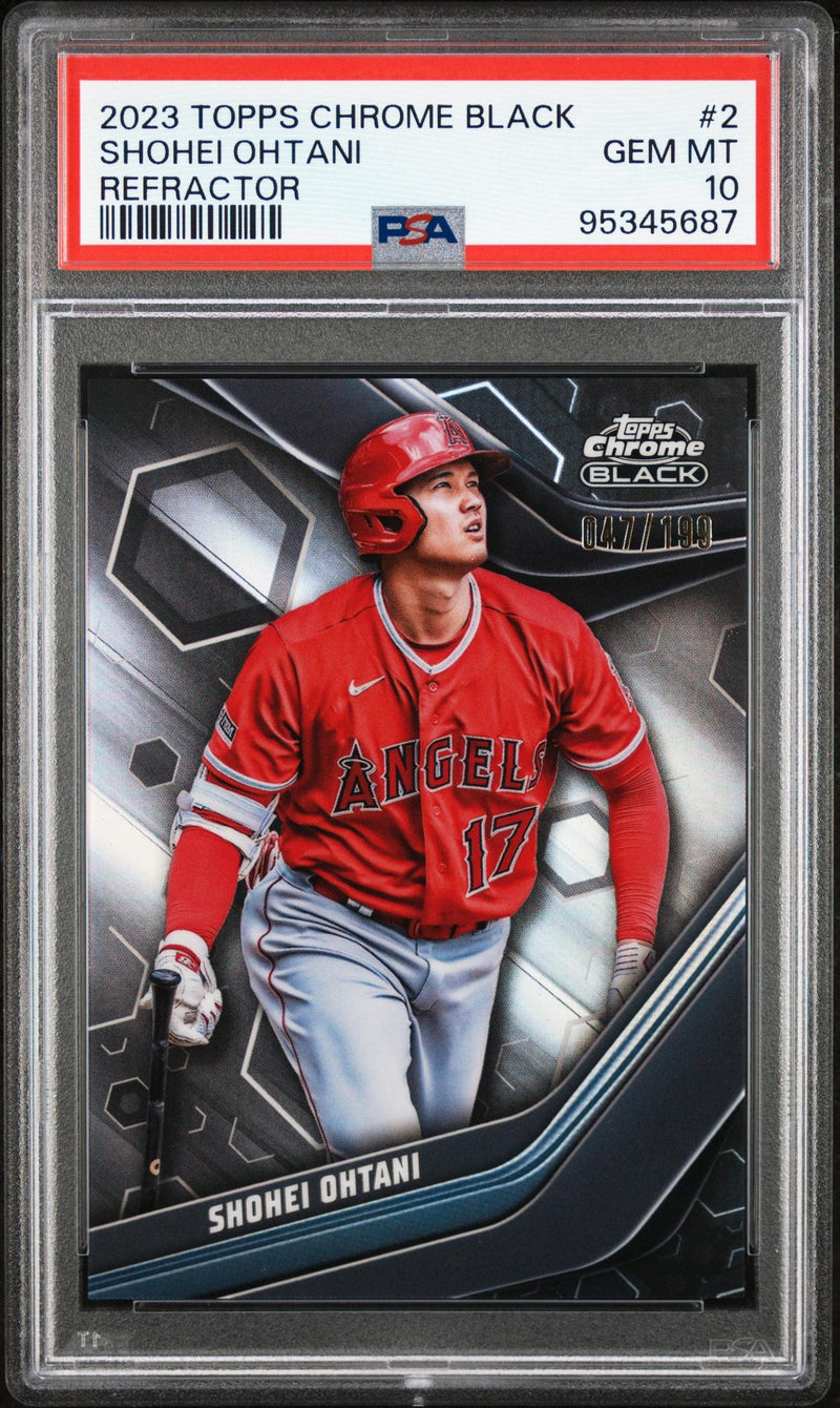 2023 Topps Chrome Black Refractor Shohei Ohtani #2 /199 PSA 10