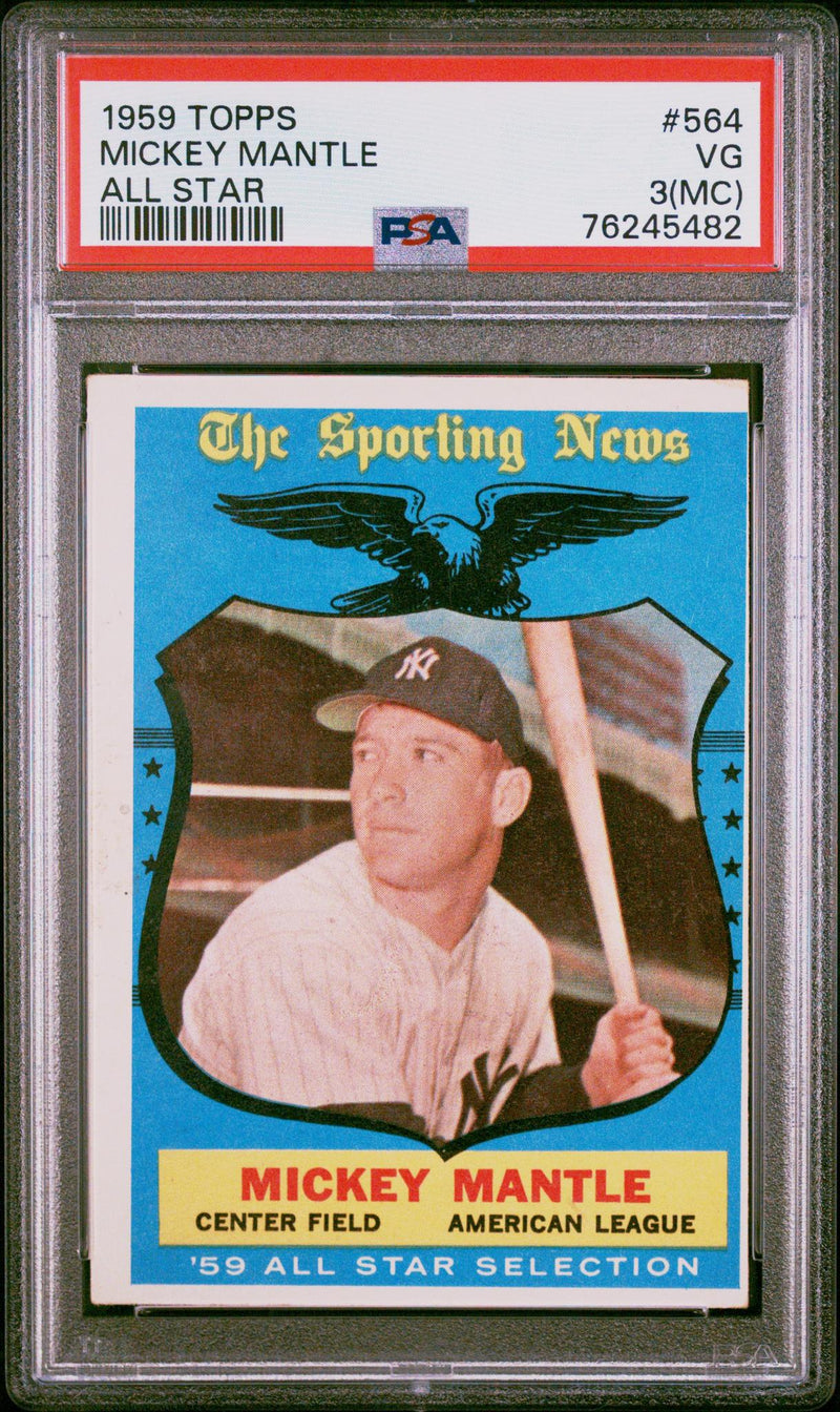 1959 Topps All Star Mickey Mantle #564 PSA 3