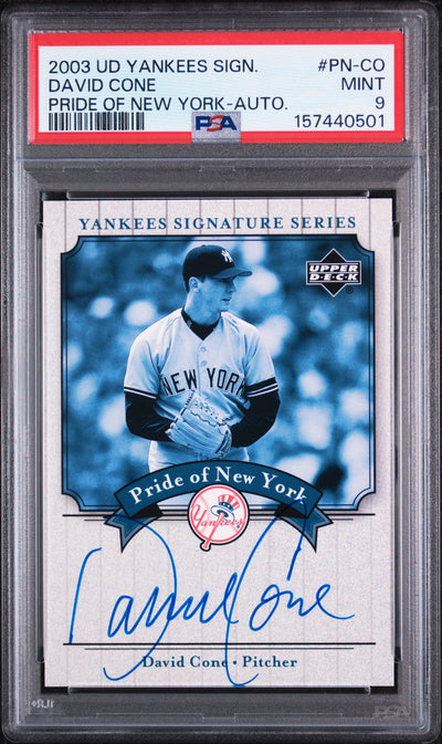 2003 Upper Deck Yankees Signature Series Pride of Ny Autograph Pride of New York-Auto. David Cone #PN-CO PSA 9