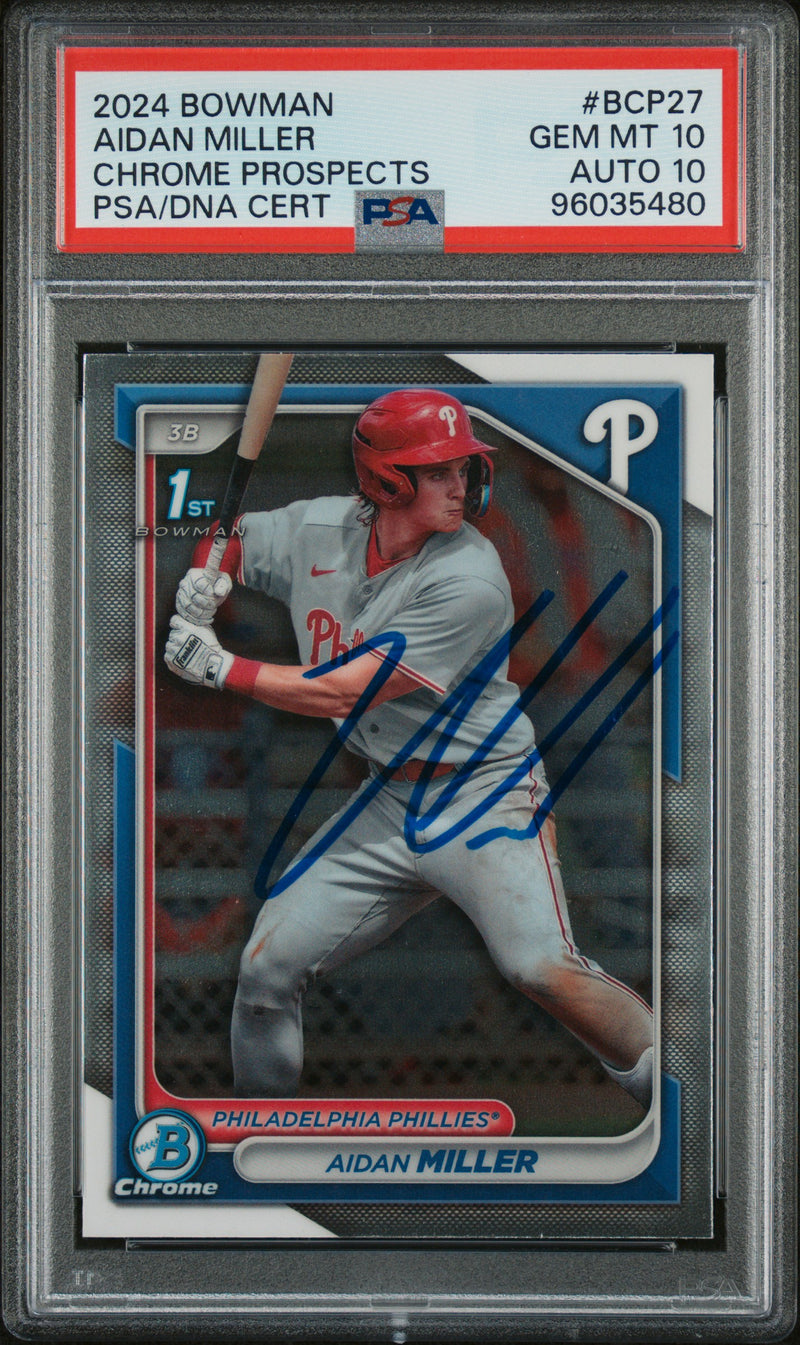 2024 Bowman Chrome Prospect Aidan Miller #BCP-27 PSA 10