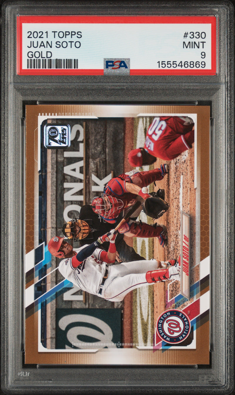2021 Topps Gold Border Juan Soto #330 /2021 PSA 9