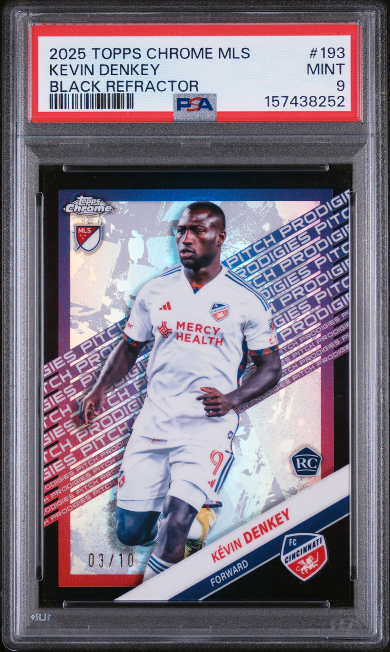 2025 Topps Chrome MLS Black Refractor Kevin Denkey #193 PSA 9