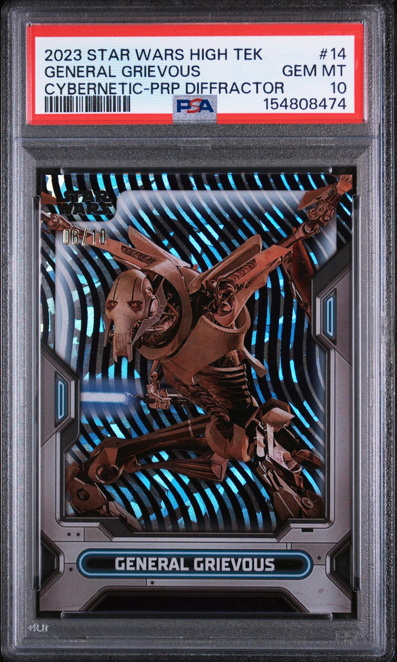 2023 Topps Star Wars High Tek Cybernetic-Prp Diffractor General Grievous #14 PSA 10