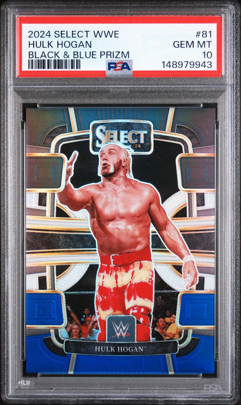 2024 Panini Select WWE Black & Blue Prizm Hulk Hogan #81 /399 PSA 10