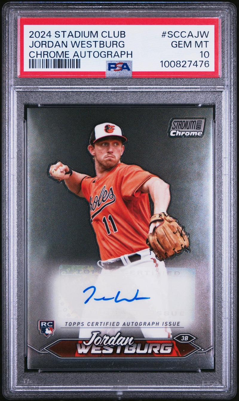 2024 Topps Stadium Club Chrome Autographs Jordan Westburg #SCCAJW PSA 10