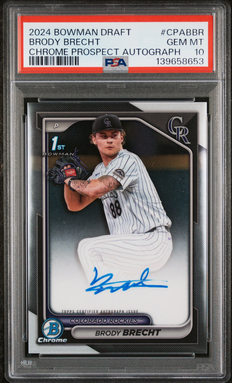 2024 Bowman Chrome Draft Autographs Brody Brecht #CPABBR PSA 10