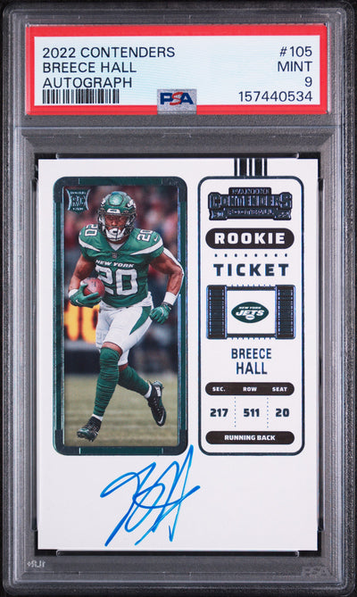 2022 Panini Contenders Breece Hall #105A PSA 9
