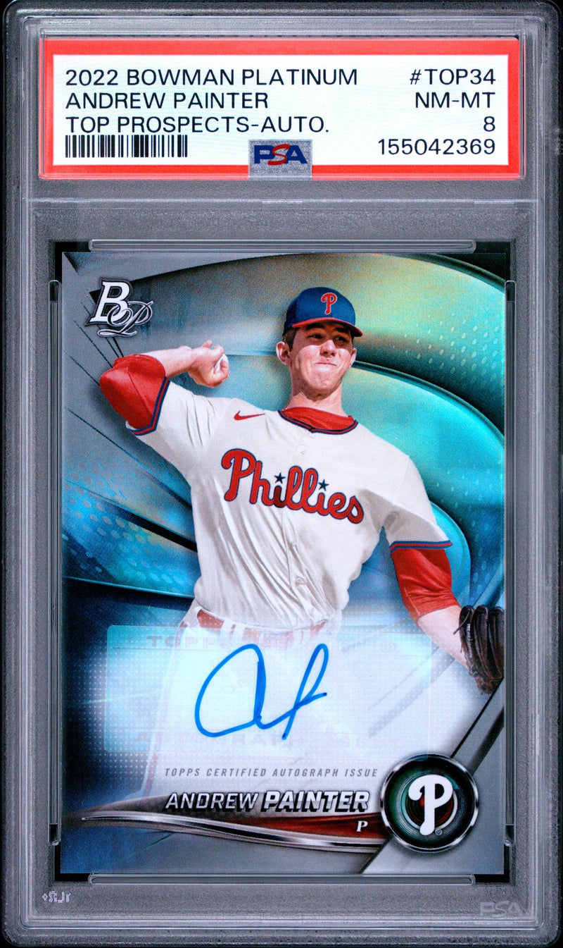 2022 Bowman Platinum Top Prospects Autographs Andrew Painter #TOP34 PSA 8