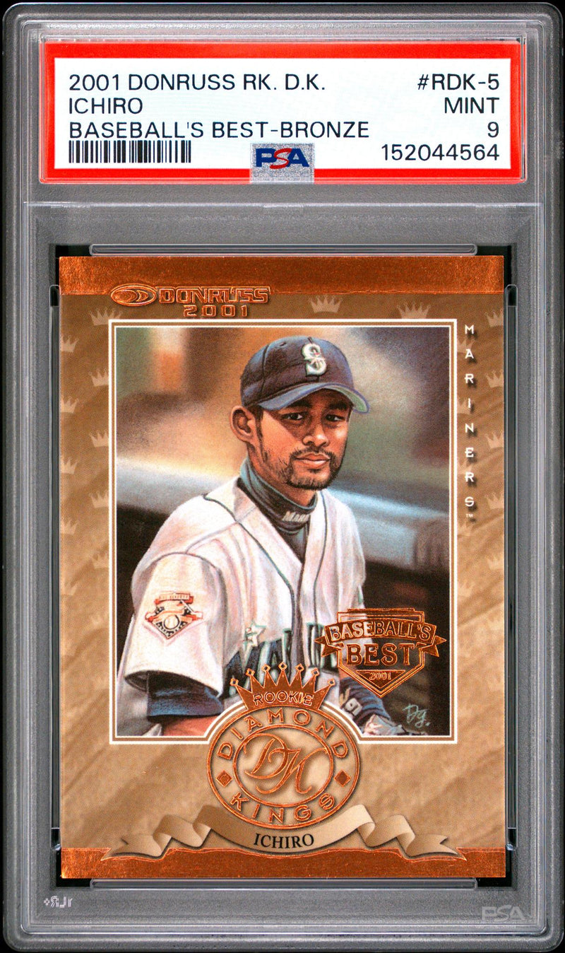 2001 Donruss Rookie Diamond Kings Baseball's Best-Bronze Ichiro #RDK-5 /999 PSA 9