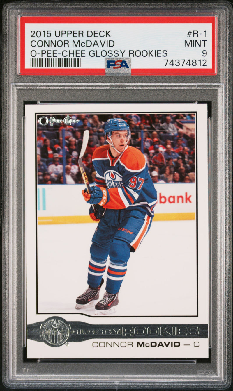 2015 Upper Deck O-Pee-Chee Glossy Rookie Connor Mcdavid #R1 PSA 9