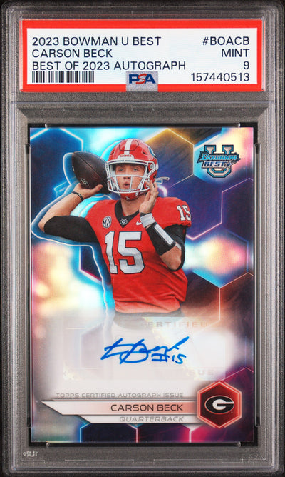 2023 Bowman University Best Best of 2023 Autographs Carson Beck #BOACB PSA 9