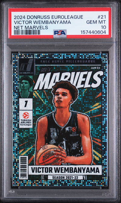 2024 Donruss Turkish Airlines Euroleague Net Marvels Victor Wembanyama #21 PSA 10