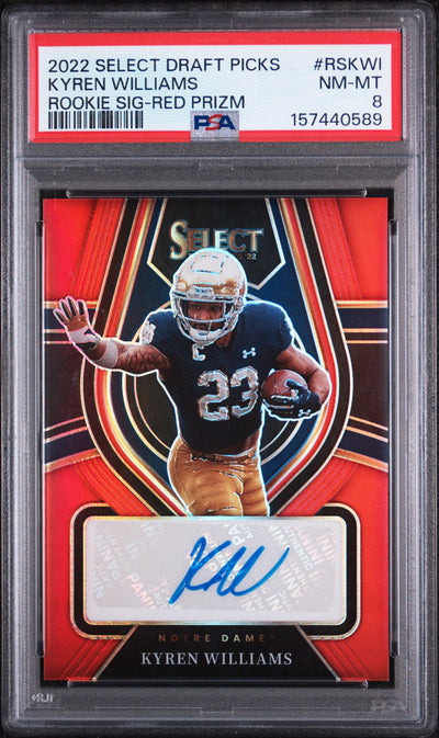 2022 Panini Select Draft Picks Rookie Signatures Red Prizm Kyren Williams #RSKWI PSA 8