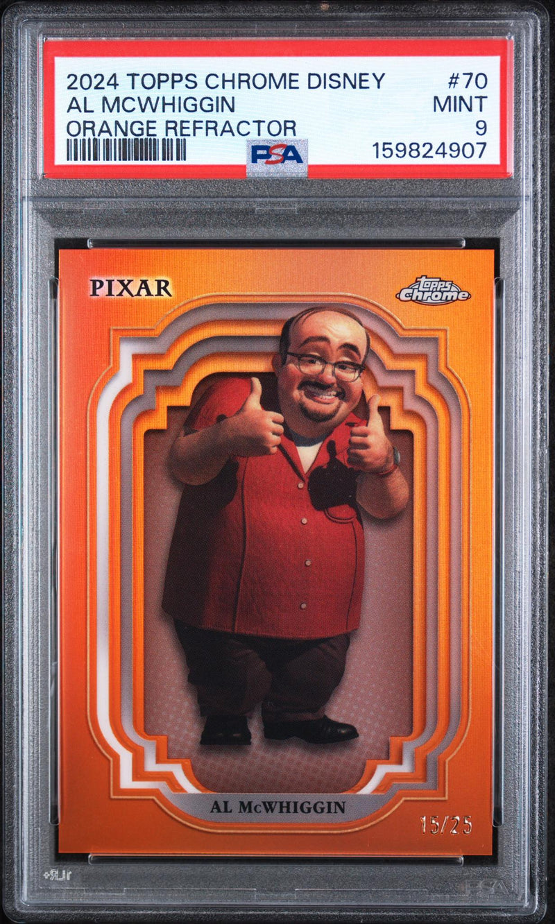2024 Topps Chrome Disney Orange Refractor Al Mcwhiggin #70 /25 PSA 9