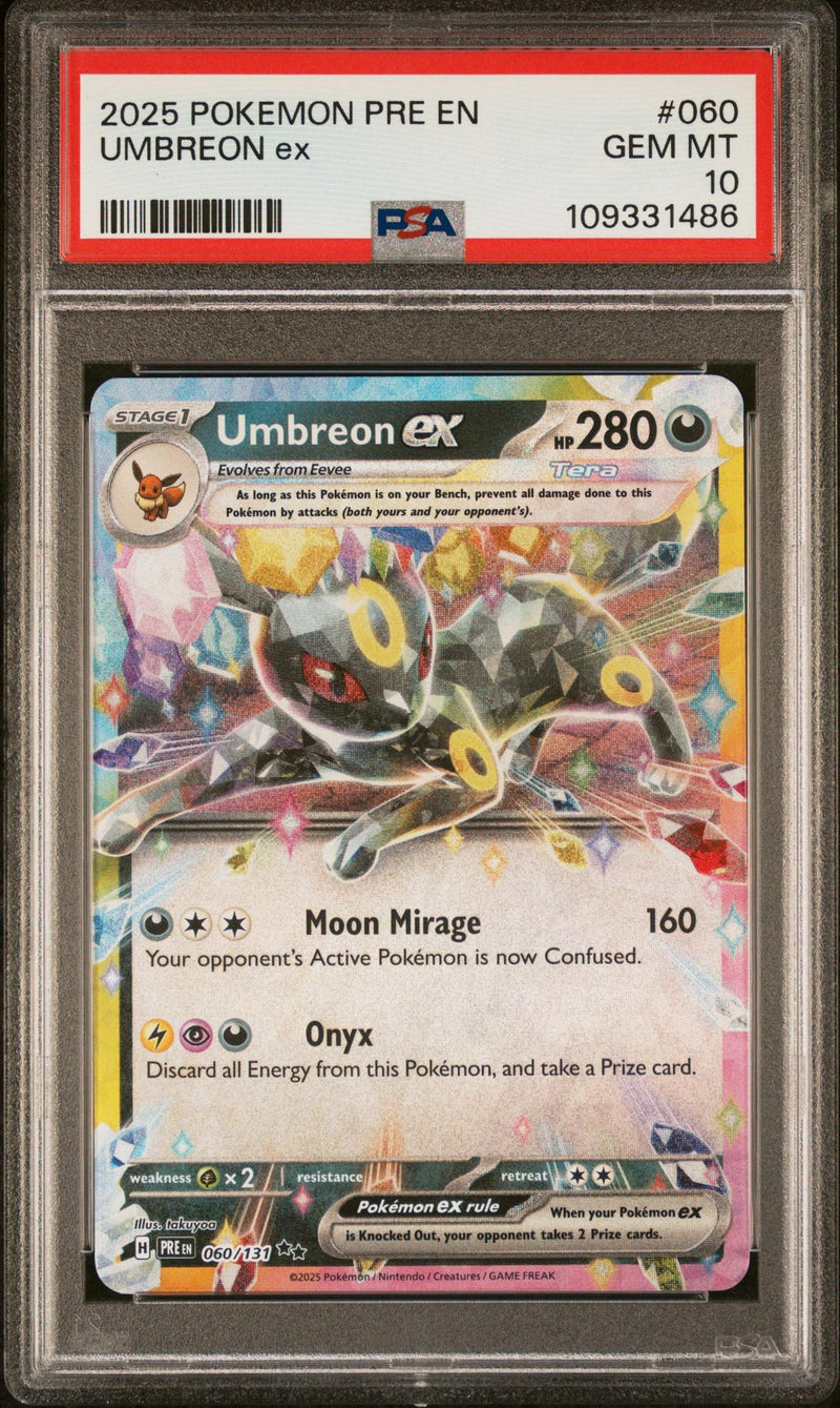 2025 Pokemon Scarlet and Violet Prismatic Evolutions Umbreon Ex #060 PSA 10