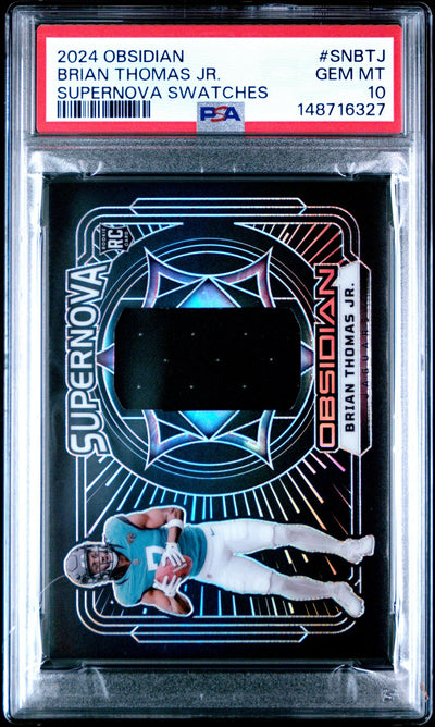 2024 Panini Obsidian Supernova Swatches Brian Thomas Jr. #SNBTJ PSA 10
