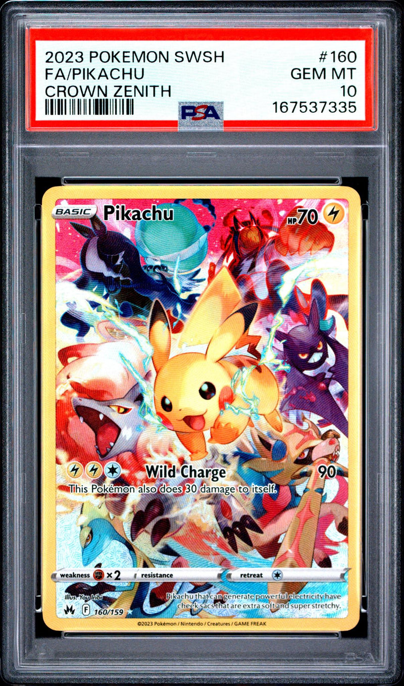 2023 Pokemon Sword and Shield Crown Zenith Pikachu #160 PSA 10