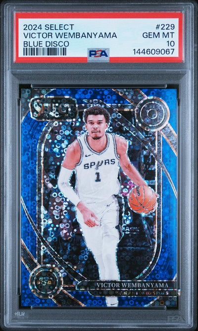 2024 Select Blue Disco Prizms Victor Wembanyama #229 /25 PSA 10