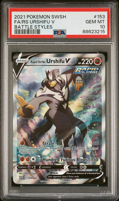 2021 Pokemon Battle Styles Ultra Rare Rapid Strike Urshifu V #153 PSA 10