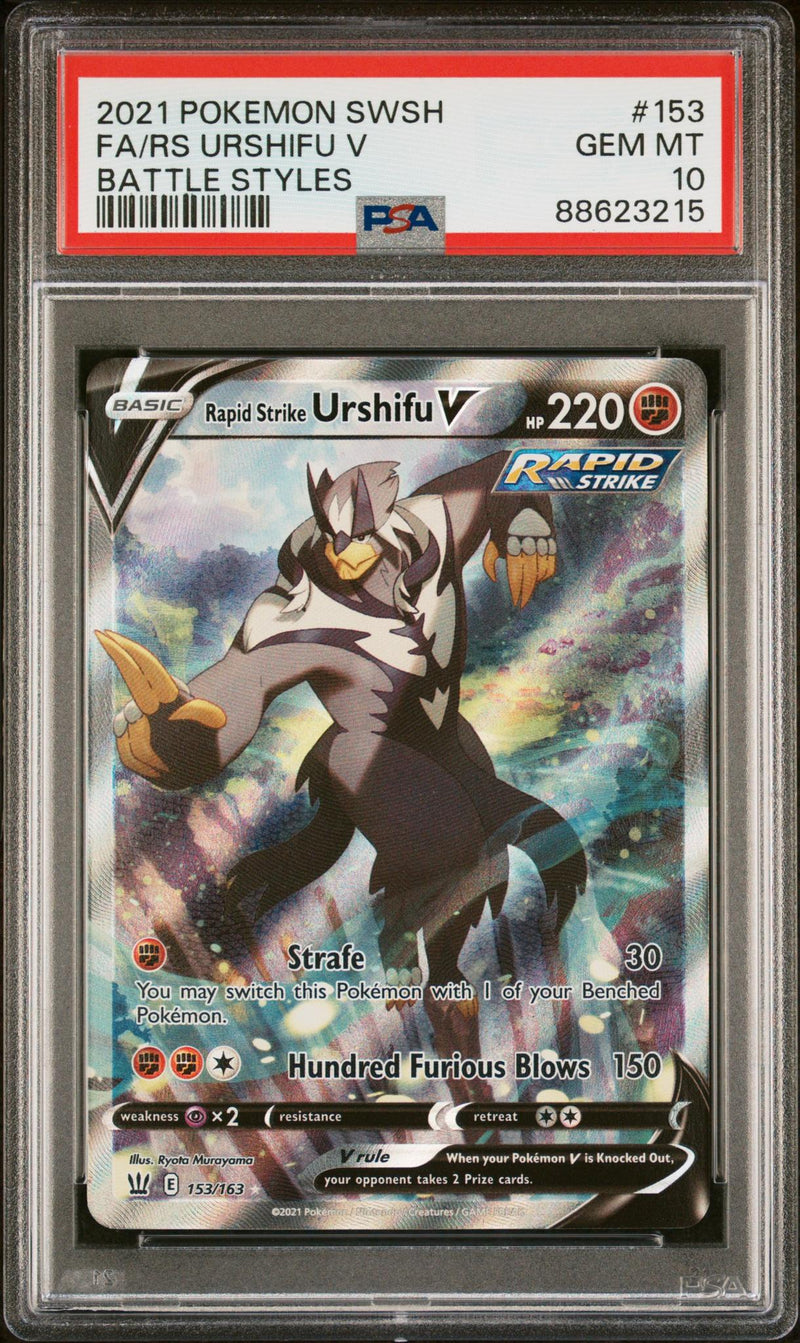 2021 Pokemon Battle Styles Ultra Rare Rapid Strike Urshifu V #153 PSA 10