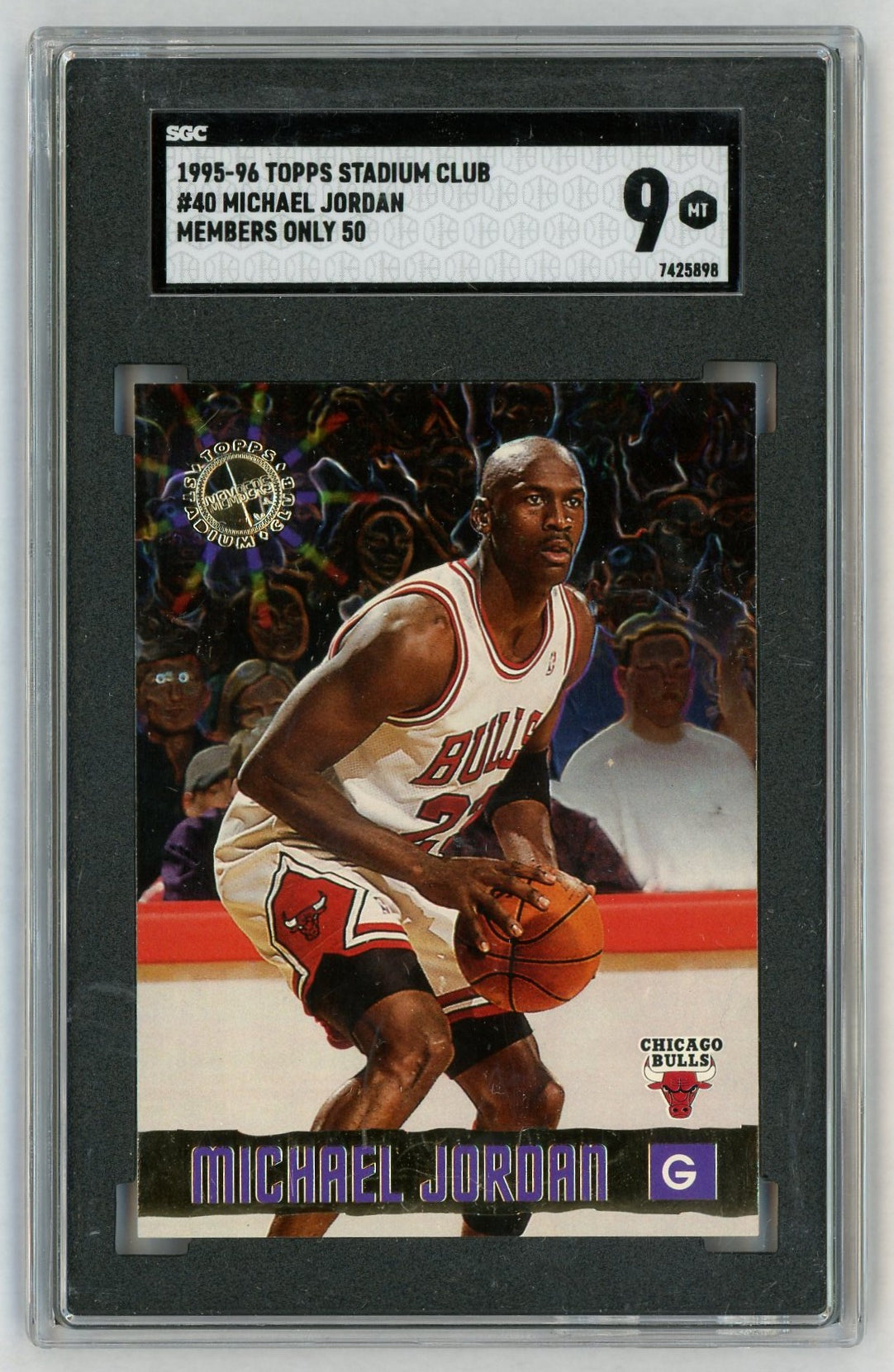 1995-96 Stadium Club #40 Michael Jordan Members Only 50 SGC 9