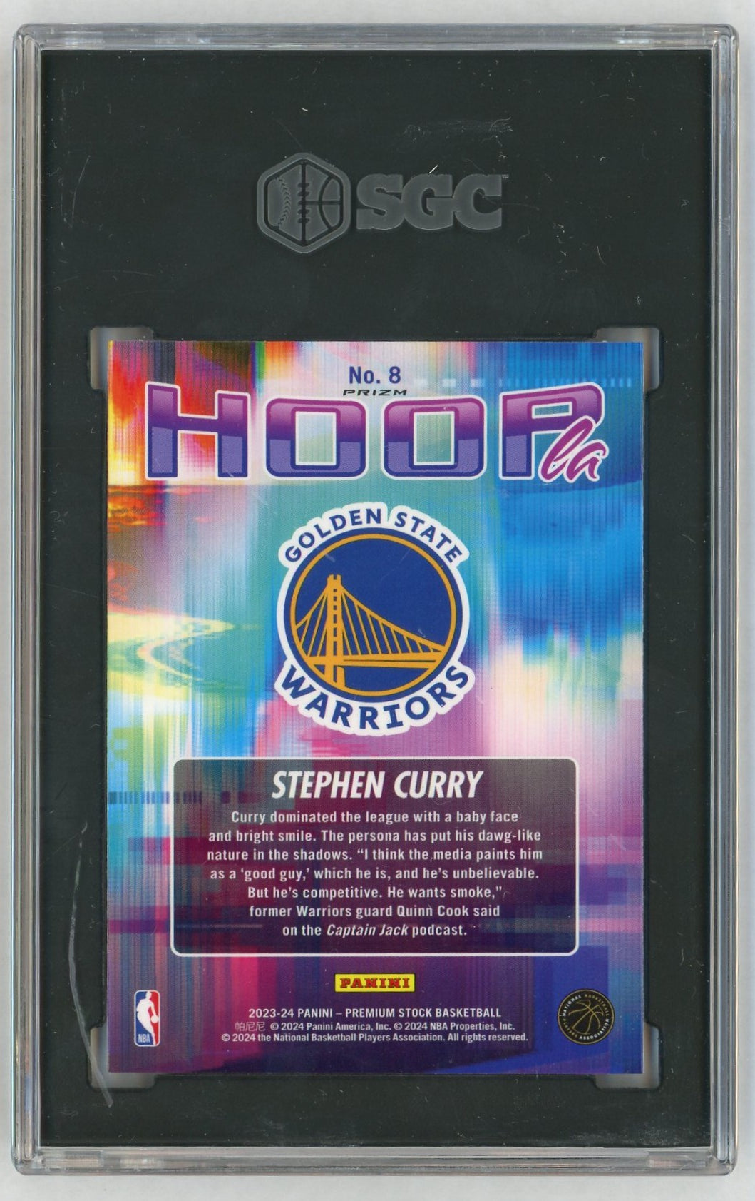 2023-24 NBA Hoops Premium Stock #8 Stephen Curry Hoopla SGC 9.5