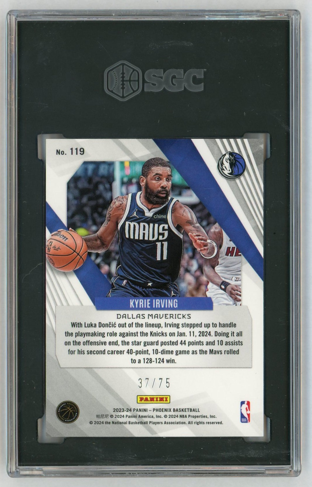 2023-24 Phoenix #119 Kyrie Irving Lava SP /75 SGC 9.5
