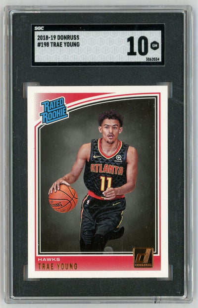 2018 Donruss #198 Trae Young Rated Rookie RC SGC 10