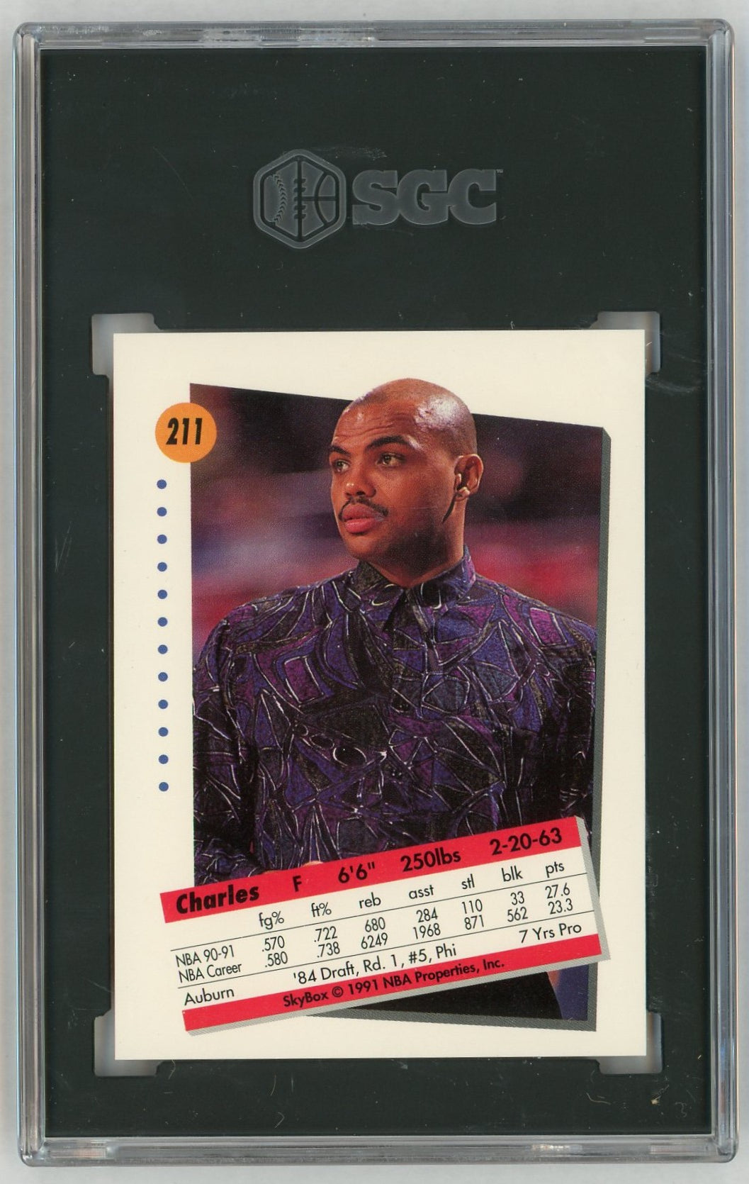 1991 SkyBox #211 Charles Barkley SGC 9.5