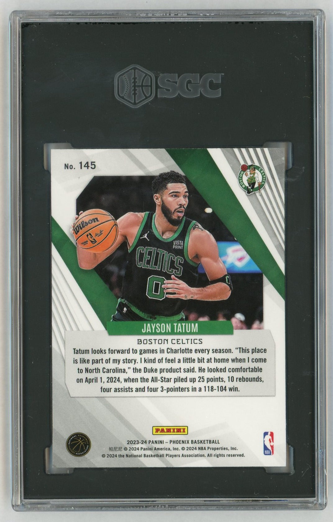 2023-24 Phoenix #145 Jayson Tatum SGC 10