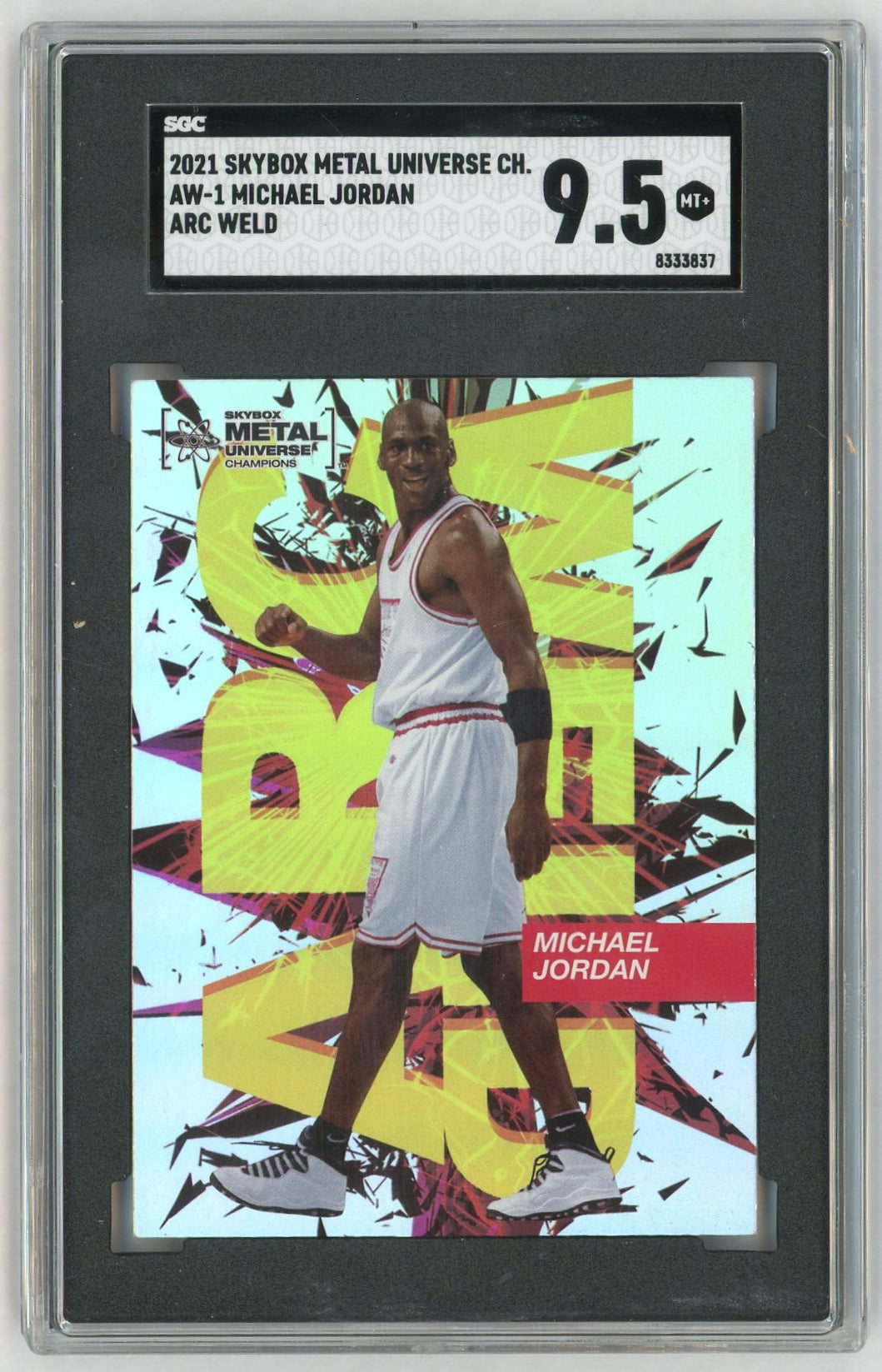 2021 SkyBox Metal Universe Champions #AW-1 Michael Jordan Arc Weld SGC 9.5
